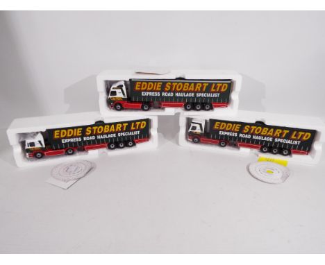 Corgi - 3 x Eddie Stobart curtainedside vehicles. Boxed, but not necessarily in their original box. All models appear to be i