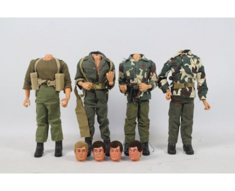 Action Man - Palitoy - 4 x vintage 'Eagle-Eye' Action Man flock hair figures marked '© CPC Products Corporation 1978'. All ha