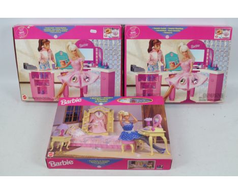 Barbie - Mattel - 3 x unopened boxed sets, Cosmetic Counter x 2 # 67723 and Bedroom # 67552. They are still factory sealed so