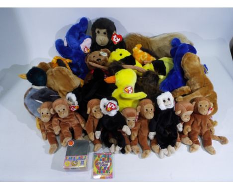 Ty Beanies - 16 x Beanie Buddies, and 10 x Beanie Babies, and factory sealed Beanie Baby Collector cards and protectors - Lot