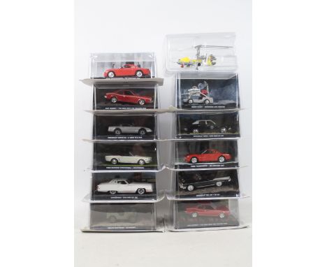 Eaglemoss - James Bond - 12 x boxed models in 1:43 scale including Ford Mustang from Goldfinger, Chevrolet Bel Air from Dr No