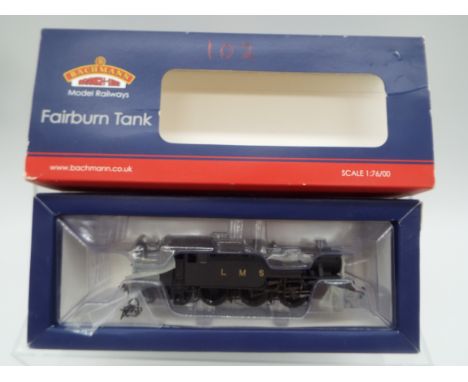 Bachmann - an OO gauge model 2-6-4T Fairburn tank locomotive, DCC fitted, running no 41291, LMS black livery, weathered  # 32