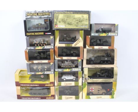 Corgi - Solido - Armour Collection - Victoria - A regiment of 17 boxed diecast military vehicles. Lot includes Corgi 'Unsung 