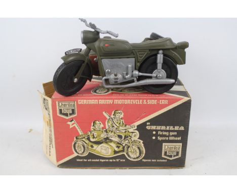 Cherilea Toys - A boxed German Army Motorcycle &amp; Side-Car # 2605. The model appears in Very Good condition, it is a littl