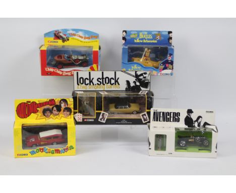 Corgi - Five boxed TV &amp; Film related diecast model vehicles from Corgi. Lot includes CC05801 Yellow Submarine; #05301 Chi