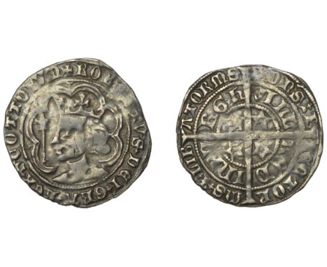 Robert II (1371-1390), Groat, Phase 1a, Edinburgh, mm. cross pattée, normal ‘Robert II’ head, tressure of six arcs, trefoils 