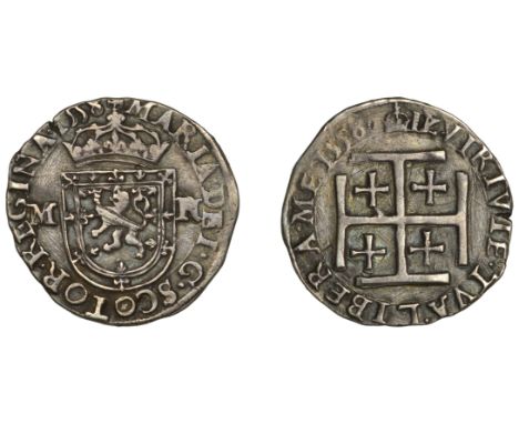 Mary (1542-1567), First period, Testoon, type IIIb, 1558, mm. cross potent on obv., small closed crown on rev., wide low-arch