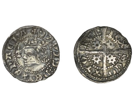 David II (1329-1371), First coinage, Second issue, Sterling, mm. cross pattée, bust left with sceptre, smaller lettering, six