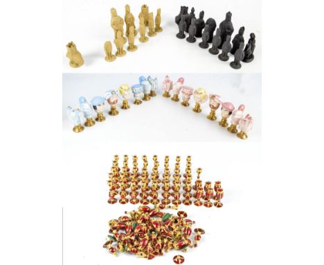 Two porcelain Bing and Grondahl Copenhagen chess pieces, a large quantity of limited edition "The imperial Roman" pieces, a C