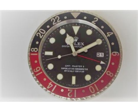Rolex oyster perpetual GMT-Master II superlative chronometer dealer wall clock with sweeping movement