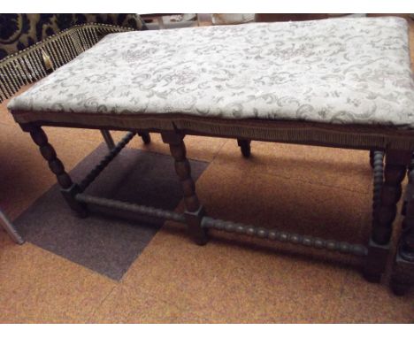 Edwardian bobbin turn double foot stool 