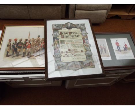 Types of the Bombay army long service certificate 1947 and other military picture 