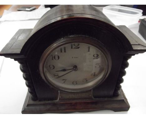 Oak mantle clock. 1928 presentation 