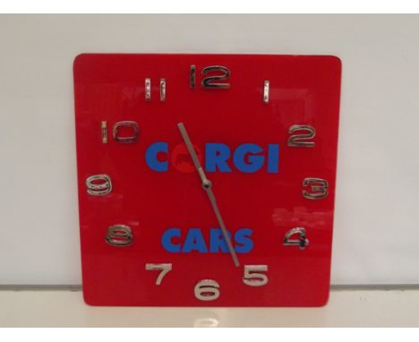 Corgi car glass wall clock