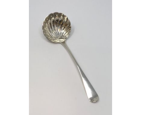A George III silver sifting ladle