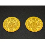Österreich 2 mal 1 Dukat , 1915 Goldmünzen