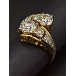 Damenring 18K Gold - Traumhafte Diamanten 2,7 ct. - mit Gutachten