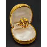 Wunderschöner 14K Cocktailring mit Saphiren
