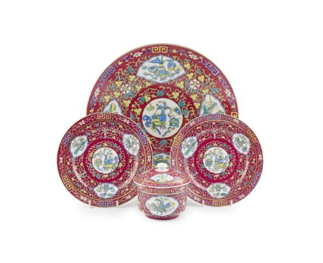  COLLECTION OF RUSSIAN PORCELAIN, GARDNER MANUFACTORY LATE 19TH CENTURY probably for the Ottoman market, with printed and pai