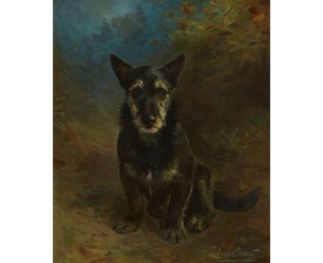  LILIAN CHEVIOT (BRITISH 1876–1936) PORTRAIT OF A SEATED DOG Signed, oil on canvas 61cm x 51cm (24in x 20in) Christie's Londo