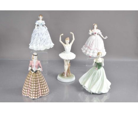 Five Royal Worcester limited edition porcelain figurines,  including 'Vivian (Southern Belle)', 'Keepsake', 'Graceful Moment'