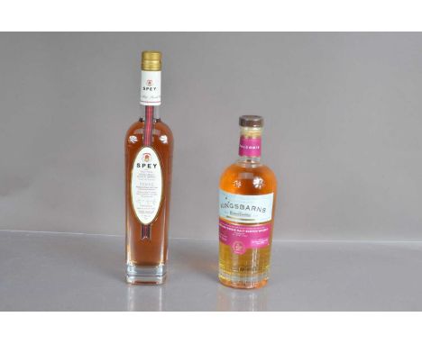 Two bottles of fine Scotch single malt whisky including a 70cl Kingsbarns Lowland single malt sherry butt matured whisky and 