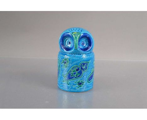 Mid-century modern Bitossi Italy art pottery owl moneybox, designed by Aldo Londi (1911-2003). 18 cm high. Slight fritting to