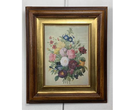 After Pierre-Joseph Redoute (1759-1840) Still life study of a bouquet of flowers, offset lithographic print, framed under gla