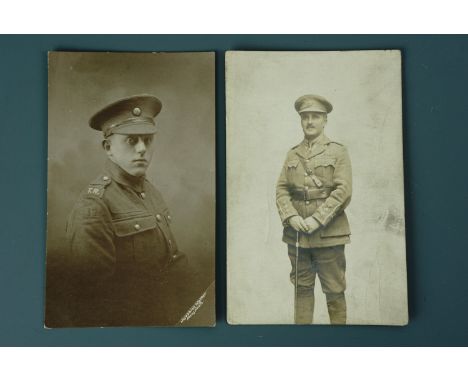 A Great War photographic postcard portrait of Lt Col W Kerr, DSO, MC, Border Regiment, together with a portrait of a Training