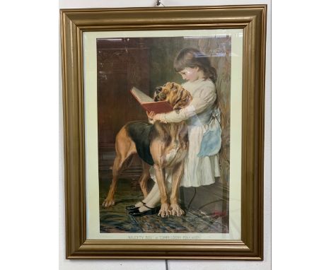 A Pears print after Briton Riviere (1840-1920) "Naughty Boy! of "Compulsory Education"", depicting a young girl and her dog, 