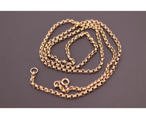 A yellow metal belcher link neck / guard chain, 75 cm, 16.4 g