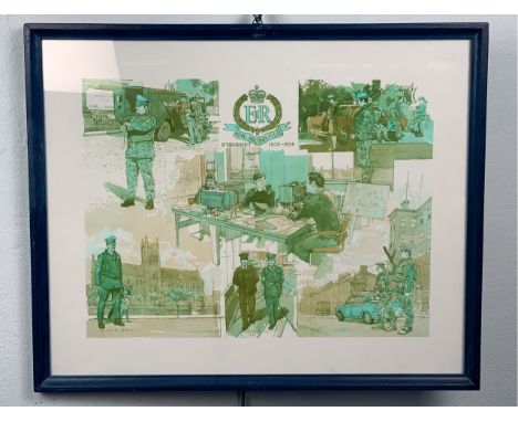 A Ken Howard signed limited edition print depicting military police, a 1975 Ken Howard 2nd Regiment RMP print depicting servi