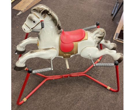 Metal rocking sales horse on springs