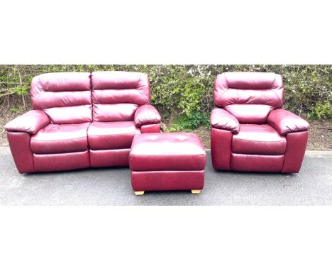 3 Piece leather reclining sofa