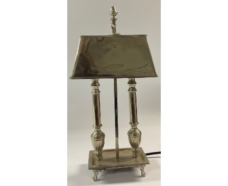 A chrome plated adjustable banker's desk lamp, 41cm high 
