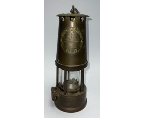 An Eccles Type 6 miner's brass safety lamp 