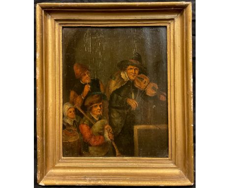 Dutch School (18th/19th century), Tavern Musicians, oil on panel, 24.5cm x 20cm. 