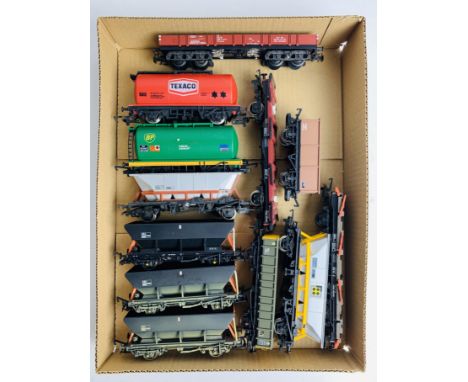 12x OO Gauge Assorted Freight Wagons - Hornby, Bachmann, Marklin - Including Petrol Tankers &amp; Hoppers etc - All Unboxed. 