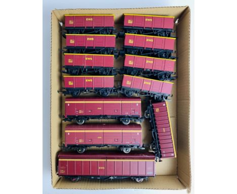 12x Hornby / Bachmann OO Gauge 'EWS' Livery Wagons - All Unboxed. P&amp;P Group 2 (£18+VAT for the first lot and £3+VAT for s