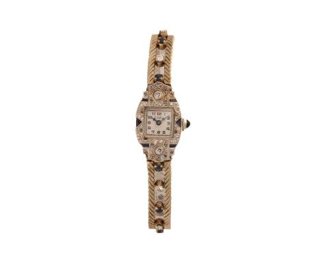An Ebel Art Deco Lady's Dress watch, featuring a swiss made hand-wound movement in a white metal case stamped 18kt and measur