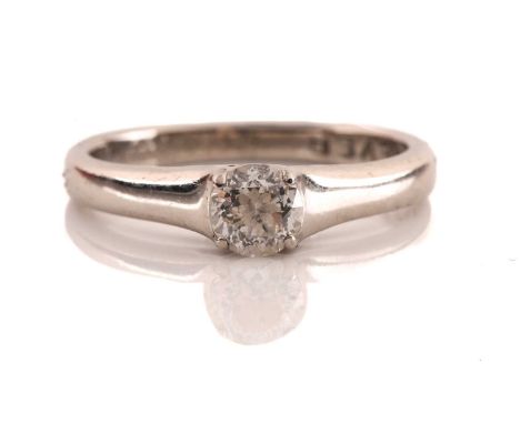 H. Samuel - A diamond solitaire ring in palladium, from the 'Forever Diamond' collection, consisting of a round modified bril