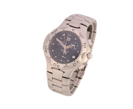 A TAG Heuer Kirium watch, featuring a swiss made ETA quartz chronograph movement in a steel case measuring 39mm with a black 