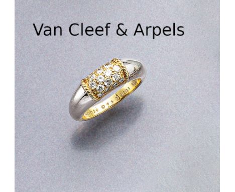 18 kt Gold VAN CLEEF &amp; ARPELS Ring mit Brillanten,   GG/WG 750/000, 18 Brillanten zus. ca. 0.40 ct Weiß/si, RW 53, ca. 6.