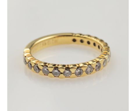 14 kt Gold Ring mit Brillanten,   GG 585/000,Halbmemoryring mit 19 Brillanten zus. ca. 0.68 ct Weiß/si, RW 56, ca. 3.8 g14 kt