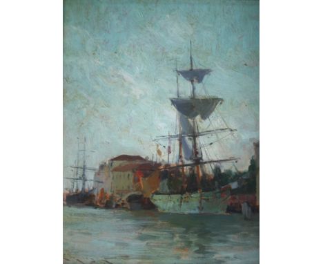 EDWARD AUBREY HUNT (1855-1922) A VENETIAN WATERFRONT; FISHING BOAT ON THE LAGOON A pair, both signed (the former indistinct),