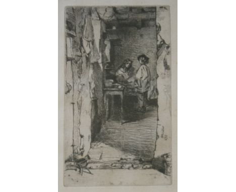 JAMES ABBOTT McNEILL WHISTLER (1834-1903) RAG PICKERS, QUARTIER MOUFFETARD, PARIS (Kennedy 23) Etching, c.1857-1858, from Dou