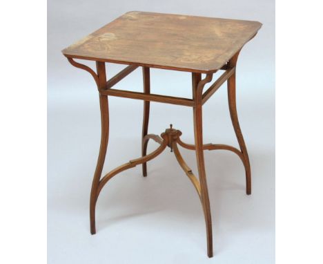 EDWARDIAN ROSEWOOD OCCASIONAL TABLE,  by Gillows of Lancaster, the canted rectangular top with neoclassical vase inlay, on a 