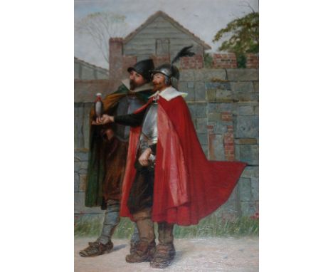 WILLIAM HENRY FISK (1827-1884) THE HAWKERS Signed and dated 1876, oil on panel 55.5 x 37.5cm. ++ Renovated; some associated r