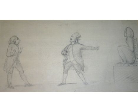 SIR NATHANIEL DANCE, Bt. RA (1734-1811) AN ENCOUNTER WITH EGYPTIAN ANTIQUITY Pencil 17.5 x 31.5cm.; with an ink sketch of `Th