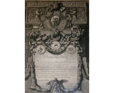 GIOVANNI BATTISTA PIRANESI (1720-1778) DEDICATION TO POPE CLEMENT XIII (from `LAPIDES CAPITOLINI..`) Etching, 1762 49.5 x 34.